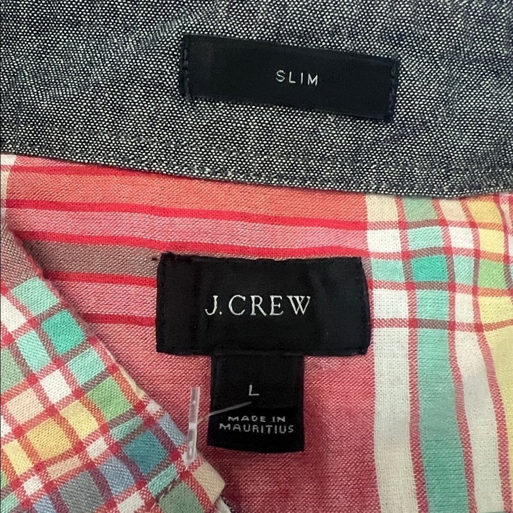 J. Crew Factory Red Plaid Casual Button Down Shirt 👔 - Picture 4 of 6